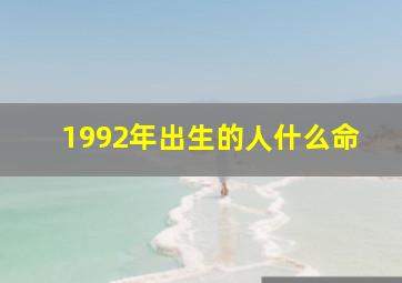 1992年出生的人什么命