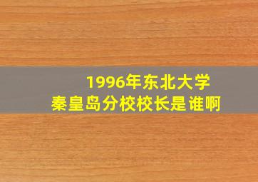 1996年东北大学秦皇岛分校校长是谁啊