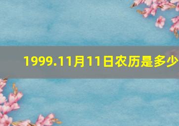 1999.11月11日农历是多少