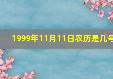 1999年11月11日农历是几号