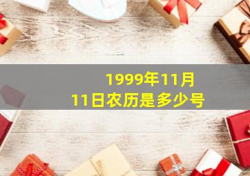 1999年11月11日农历是多少号