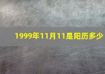 1999年11月11是阳历多少