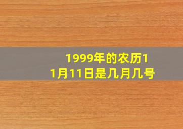 1999年的农历11月11日是几月几号