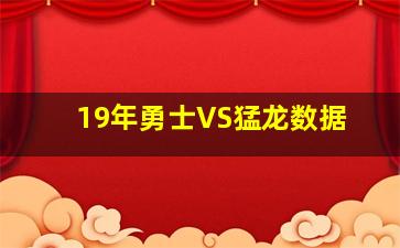 19年勇士VS猛龙数据