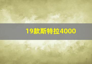 19款斯特拉4000