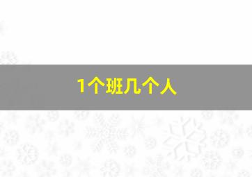 1个班几个人