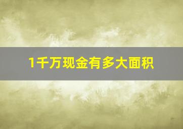 1千万现金有多大面积