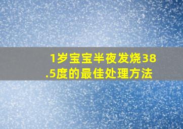 1岁宝宝半夜发烧38.5度的最佳处理方法