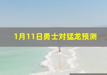 1月11日勇士对猛龙预测