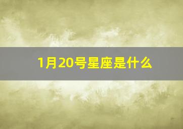 1月20号星座是什么