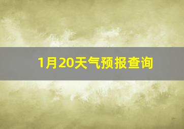 1月20天气预报查询