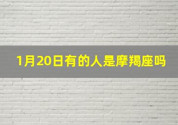 1月20日有的人是摩羯座吗