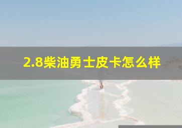 2.8柴油勇士皮卡怎么样