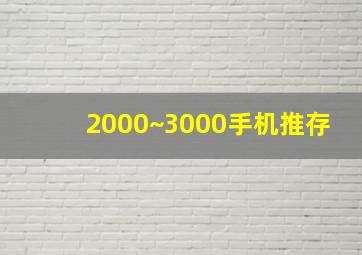 2000~3000手机推存