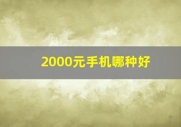 2000元手机哪种好