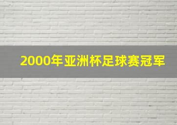 2000年亚洲杯足球赛冠军