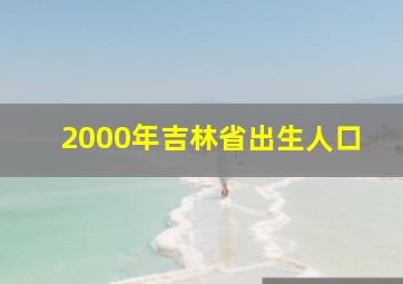 2000年吉林省出生人口