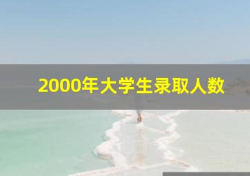 2000年大学生录取人数