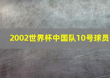 2002世界杯中国队10号球员