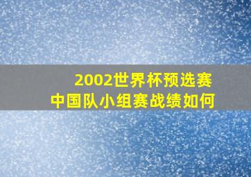 2002世界杯预选赛中国队小组赛战绩如何