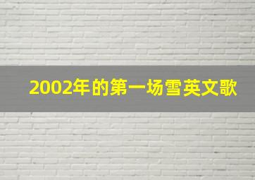 2002年的第一场雪英文歌