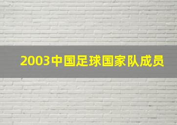 2003中国足球国家队成员