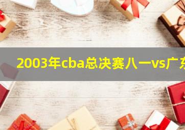 2003年cba总决赛八一vs广东