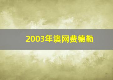 2003年澳网费德勒