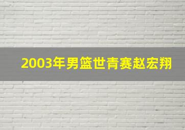 2003年男篮世青赛赵宏翔