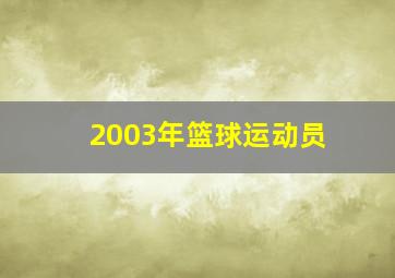 2003年篮球运动员