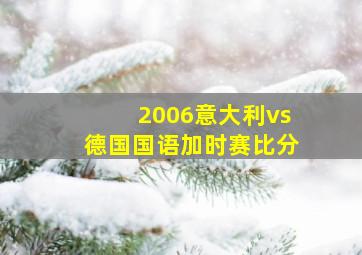 2006意大利vs德国国语加时赛比分