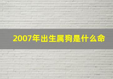 2007年出生属狗是什么命