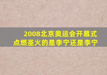 2008北京奥运会开幕式点燃圣火的是李宁还是李宁