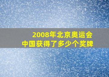 2008年北京奥运会中国获得了多少个奖牌