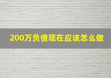 200万负债现在应该怎么做