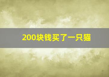 200块钱买了一只猫