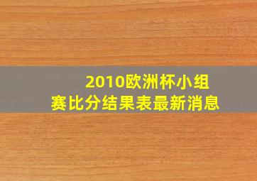 2010欧洲杯小组赛比分结果表最新消息