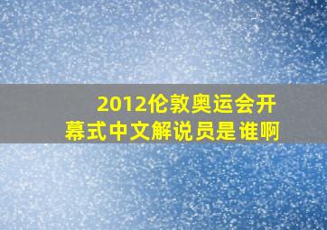 2012伦敦奥运会开幕式中文解说员是谁啊