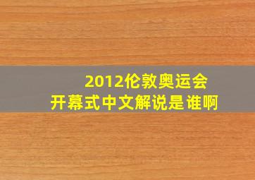 2012伦敦奥运会开幕式中文解说是谁啊