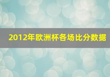 2012年欧洲杯各场比分数据