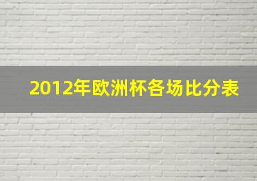 2012年欧洲杯各场比分表