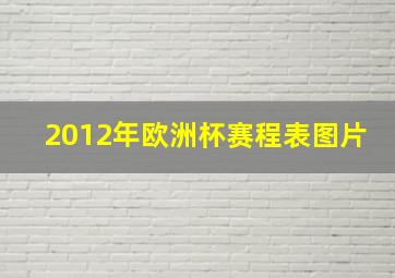 2012年欧洲杯赛程表图片