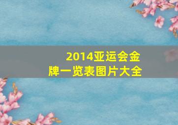 2014亚运会金牌一览表图片大全