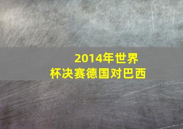 2014年世界杯决赛德国对巴西