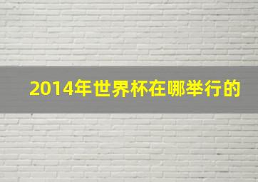 2014年世界杯在哪举行的