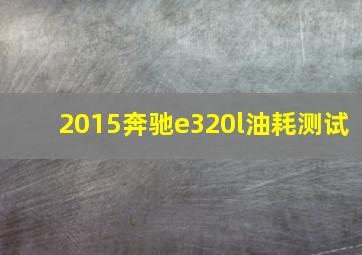 2015奔驰e320l油耗测试