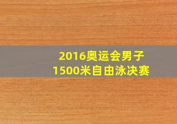 2016奥运会男子1500米自由泳决赛