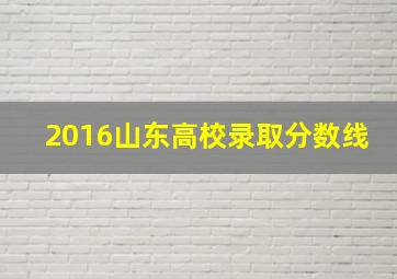 2016山东高校录取分数线