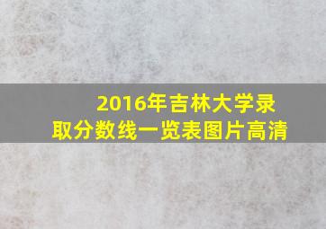 2016年吉林大学录取分数线一览表图片高清