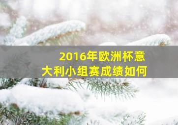 2016年欧洲杯意大利小组赛成绩如何